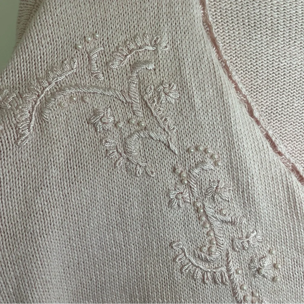 Venezia Light Pink Women's Cardigan Large Embroidered Detail Long Sleeve - Picture 5 of 15